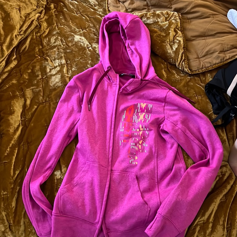 Medium North Face zip-up with thumb holes